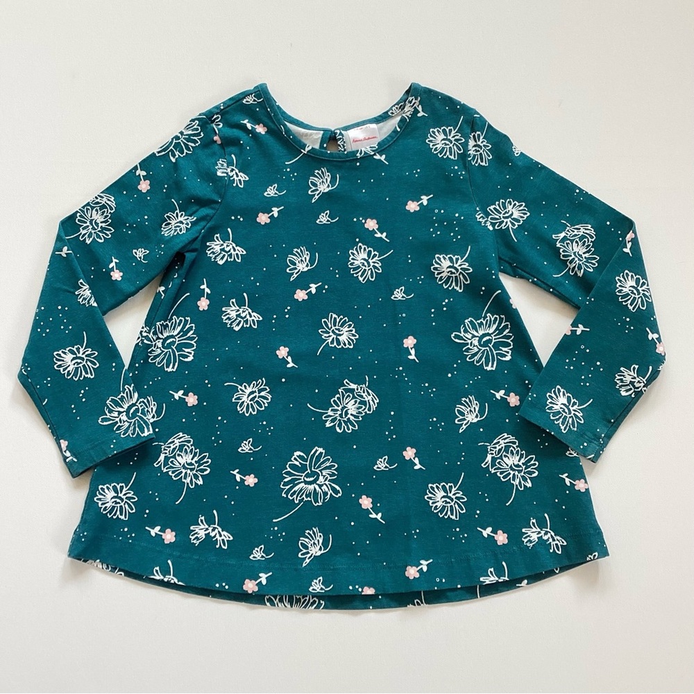 Hanna Andersson Teal Floral Top